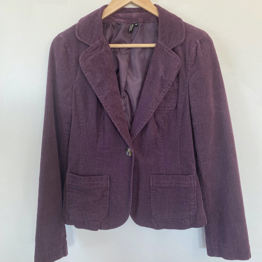 Women's corduroy button front blazer